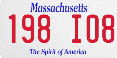 MA license plate 198IO8