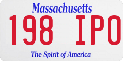 MA license plate 198IP0