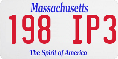 MA license plate 198IP3