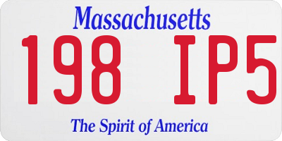 MA license plate 198IP5