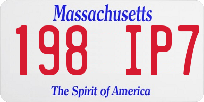 MA license plate 198IP7