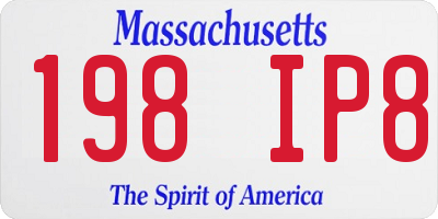MA license plate 198IP8