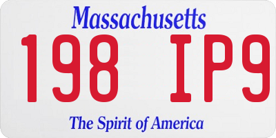 MA license plate 198IP9
