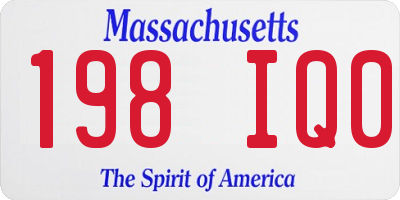 MA license plate 198IQ0