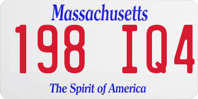 MA license plate 198IQ4