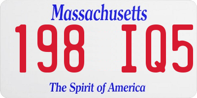 MA license plate 198IQ5