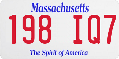 MA license plate 198IQ7