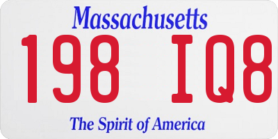 MA license plate 198IQ8