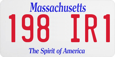 MA license plate 198IR1