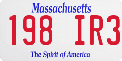 MA license plate 198IR3