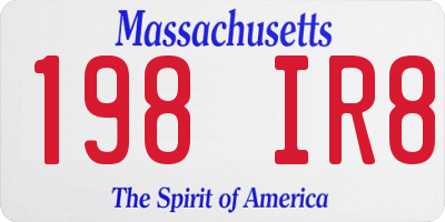 MA license plate 198IR8
