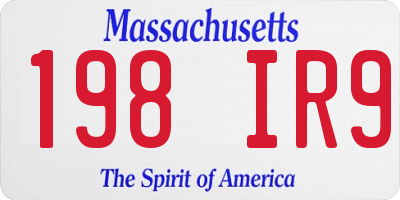 MA license plate 198IR9