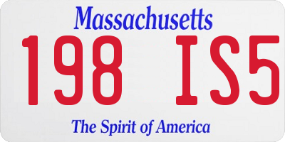 MA license plate 198IS5