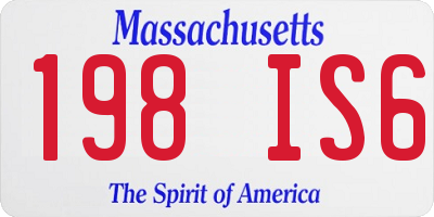 MA license plate 198IS6