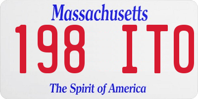 MA license plate 198IT0