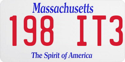 MA license plate 198IT3