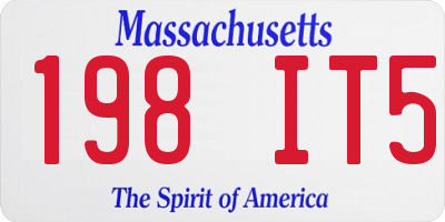 MA license plate 198IT5