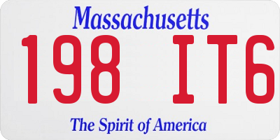 MA license plate 198IT6