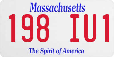MA license plate 198IU1