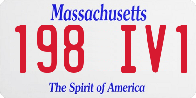 MA license plate 198IV1