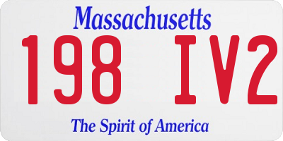 MA license plate 198IV2