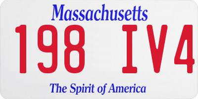 MA license plate 198IV4
