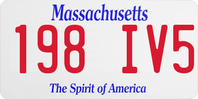 MA license plate 198IV5
