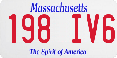 MA license plate 198IV6