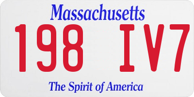 MA license plate 198IV7