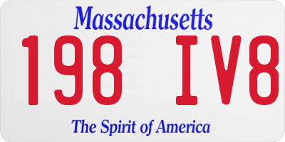 MA license plate 198IV8
