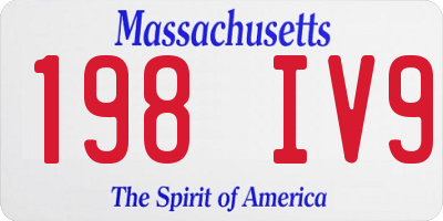 MA license plate 198IV9