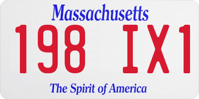 MA license plate 198IX1