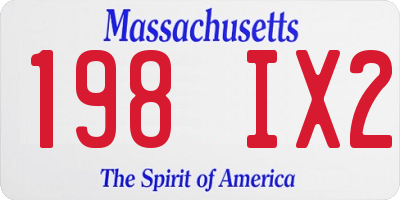 MA license plate 198IX2