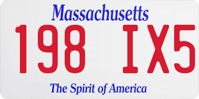 MA license plate 198IX5