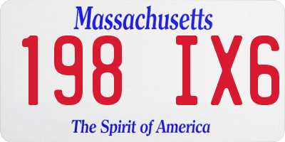 MA license plate 198IX6