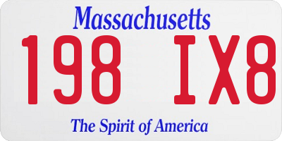 MA license plate 198IX8