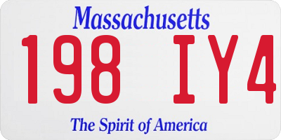 MA license plate 198IY4