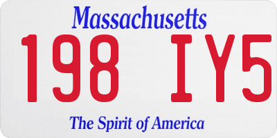 MA license plate 198IY5