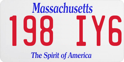 MA license plate 198IY6