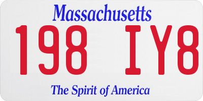 MA license plate 198IY8