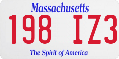 MA license plate 198IZ3