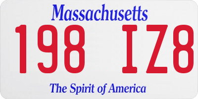 MA license plate 198IZ8