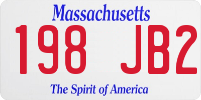 MA license plate 198JB2
