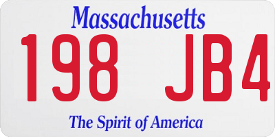 MA license plate 198JB4