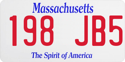 MA license plate 198JB5