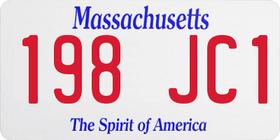 MA license plate 198JC1
