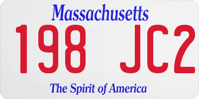 MA license plate 198JC2