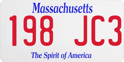 MA license plate 198JC3