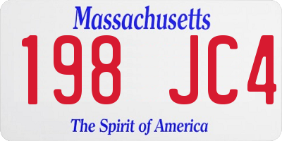 MA license plate 198JC4