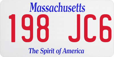 MA license plate 198JC6